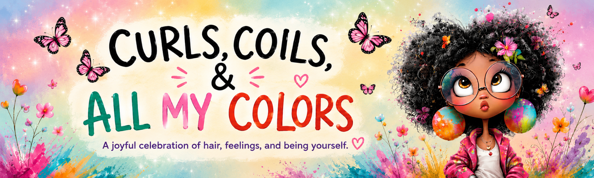 Curls, Coils, & All My Colors children’s book natural hair promotional artwork