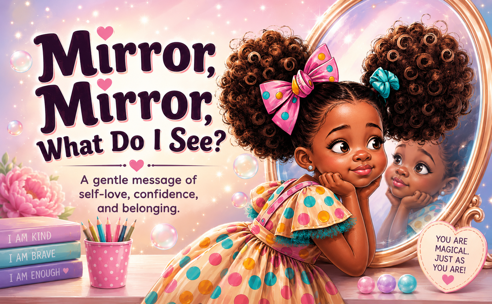 Mirror Mirror self-love and belonging children’s book artwork