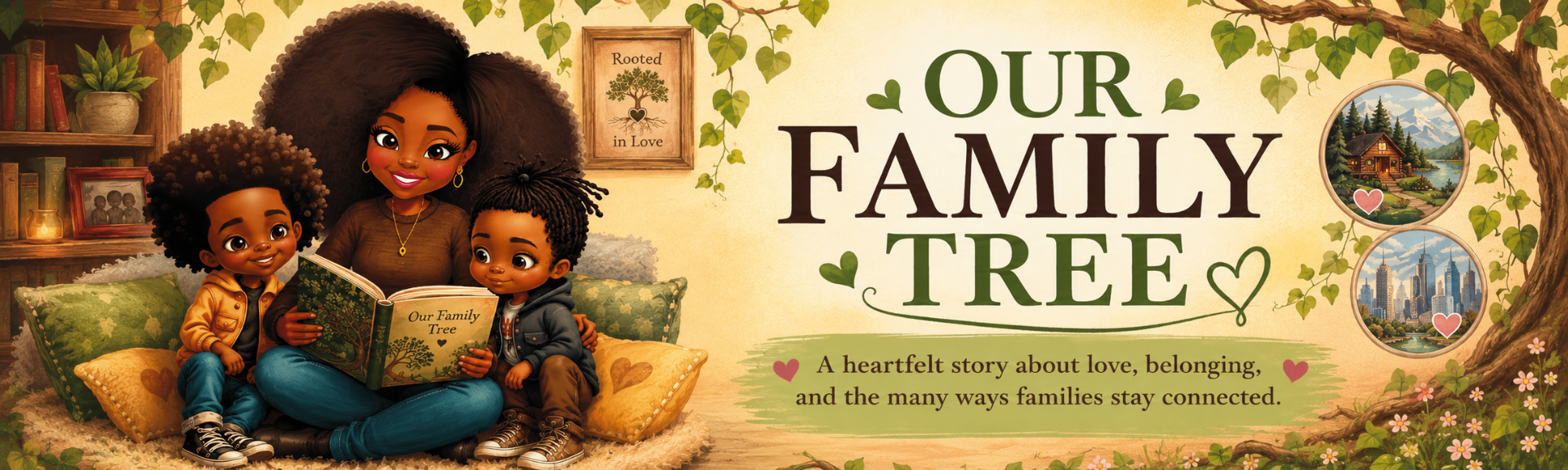 Our Family Tree children’s book family love promotional artwork